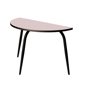 Table Demi-Lune Paloma H75cm - uni Rose Poudré - Pieds Noirs