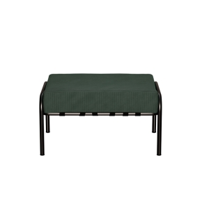 Pouf Barnabé, Assise Velours côtelé Vert Forêt - Pieds Noirs