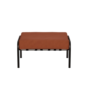 Pouf Barnabé, Assise Velours côtelé Paprika - Pieds Noirs