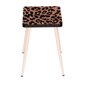 Tabouret Marcel 45 cm – imprimé Assise Graou - Pieds Rose Poudré