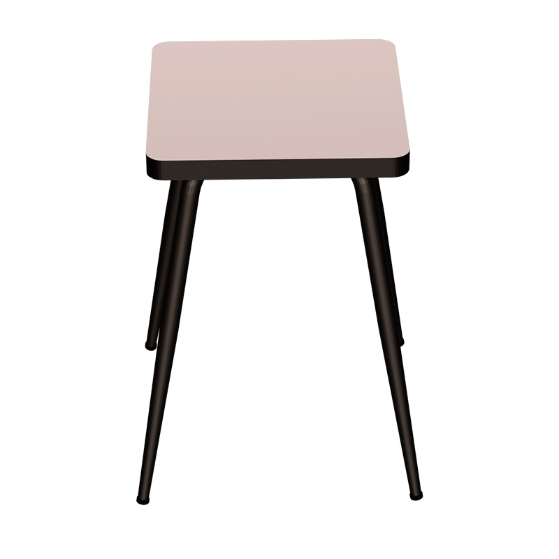 Tabouret Marcel 45 cm – Stratifié uni Assise Rose Poudré - Pieds Noirs