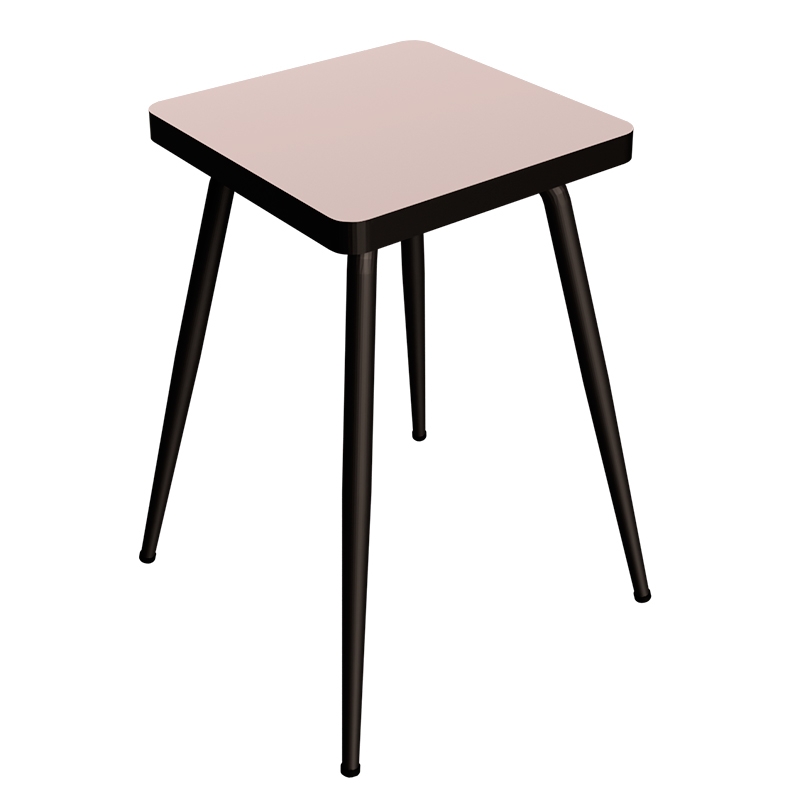 Tabouret Marcel 45 cm – Stratifié uni Assise Rose Poudré - Pieds Noirs