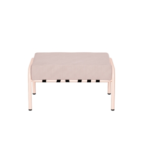 Pouf Barnabé, Assise Velours côtelé Rose poudré - Pieds Rose Poudré