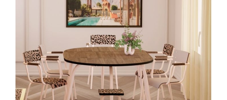 Tables Rondes & Demi-Lune : Design rétro et gain de place – Les Gambettes